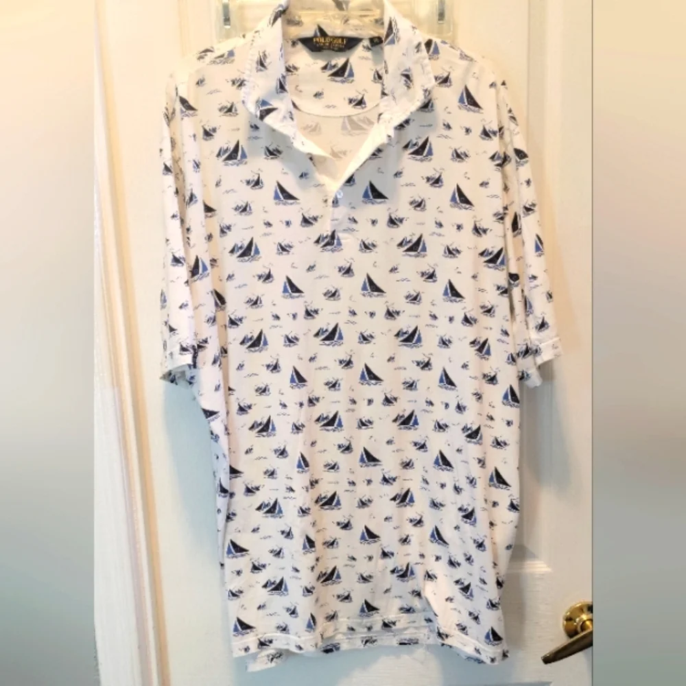 Polo Ralph Lauren Golf Sailboat Print polo shirt XXL Made‎ In PERU
